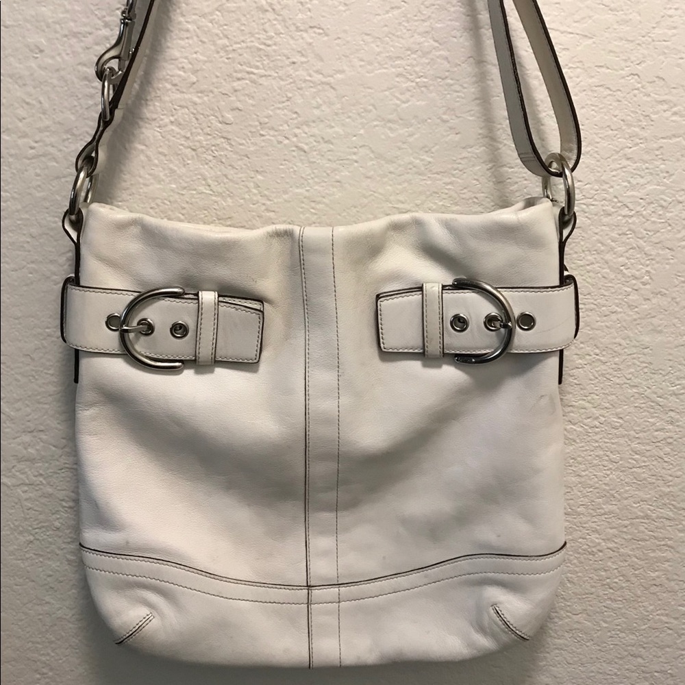 Coach handbag - leather - white